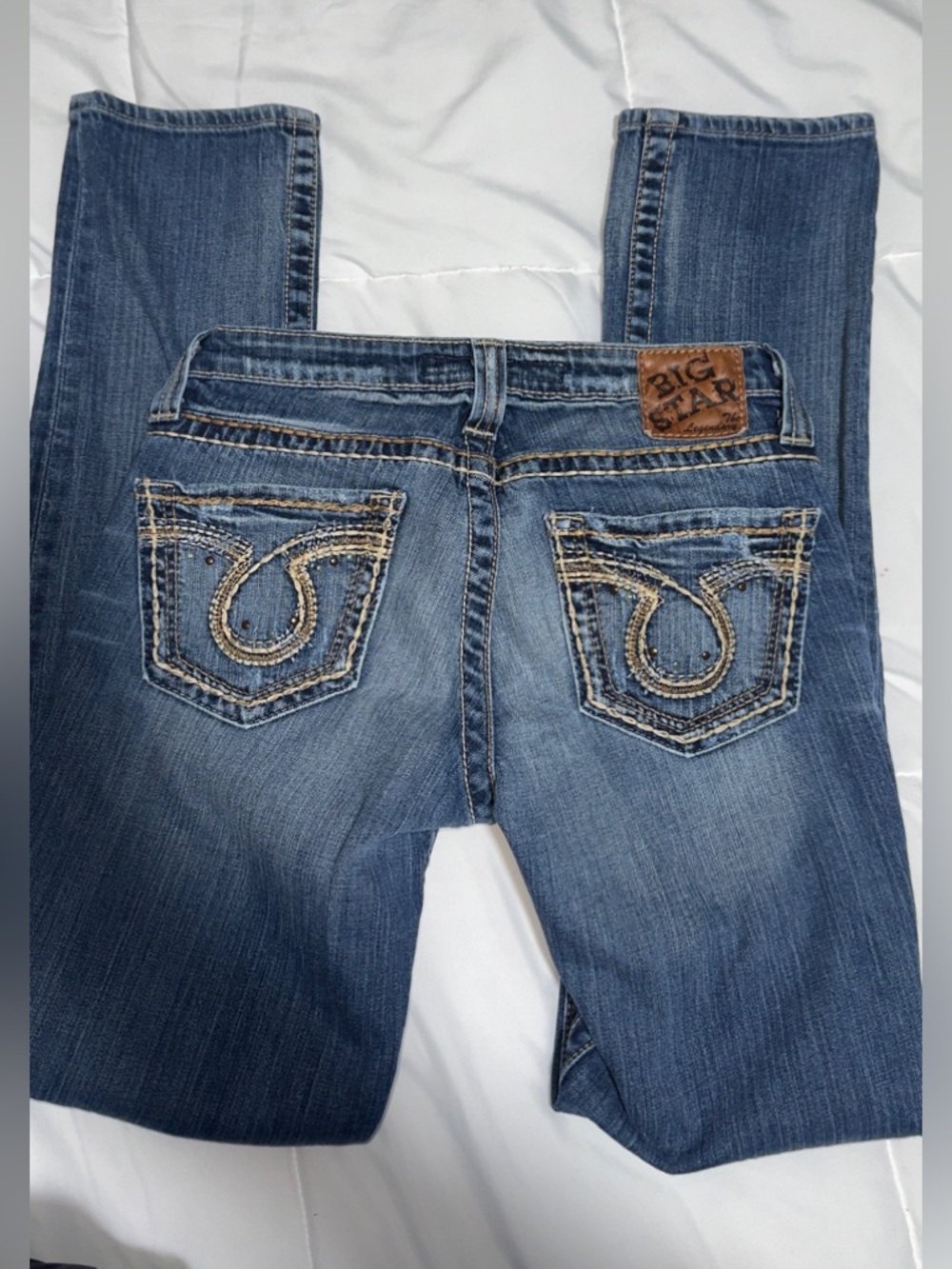 Big Star Casey K Women's Medium Blue Bootcut Jeans with Embroidered Back Pockets